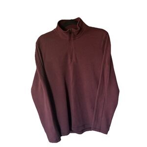 Men's Eddie Bauer  1/4 Zip Pullover Sweater Burgundy Size M Preppy Outdoor